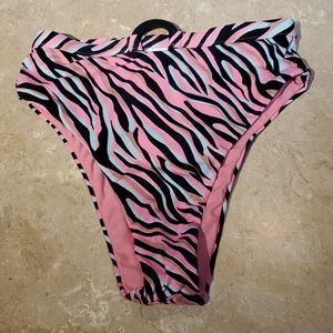 Topshop Pink Wild Child Zebra Bikini Bottoms XS